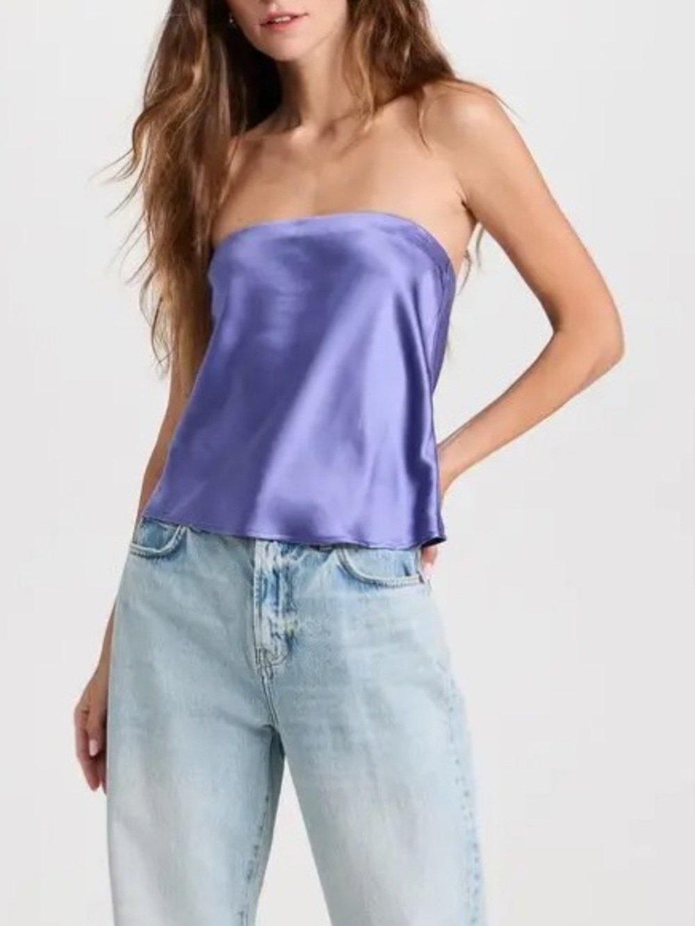 Reformation - Spritz Silk Strapless Top